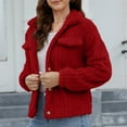 thumbnail image 5 of iHPH7 Womens Fleece Jacket Womens Shacket Casual Outerwear Women's Outerwear Teddy Coat for Women Warm Winter Coats for Women Winter Outfits for Women Red XXL, 5 of 9