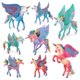 thumbnail image 1 of Set de figuras de unicornio alado, 8 piezas, PVC, colores voladores, 1 of 3