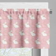 thumbnail image 5 of Ambesonne Easter Valance & Curtain, Cartoon Style Rabbits Art, 55"x24", Pale Pink White Khaki, 5 of 7