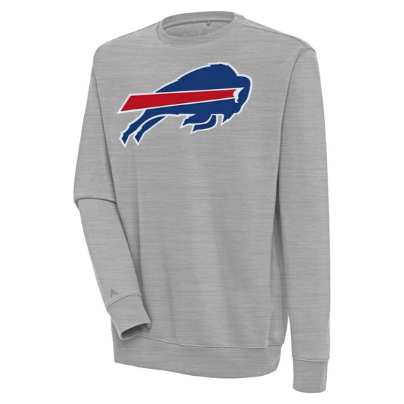 Men's Antigua Heather Gray Buffalo Bills Victory Pullover Sweatshirt
