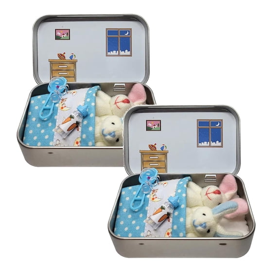 2PC Little Pocket Bunny Decorative Boxes – Easter Basket Stuffers, DIY Bunny Adoption Gift Boxes, Easter Party & Basket Decorations
