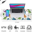 thumbnail image 5 of Long Mouse Pads for Desk,White Floral Dinosaurs Pattern Desk Mats on Top Of Desks, Desk Mouse Pad Extra Large with 3mm Non-Slip Base and Stitched Edge for Gaming,Office,Work,Home 31.5"x11.8", 5 of 6