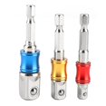 thumbnail image 2 of Peahefy Driver Adapter, 3Pcs/Set Hex Drill Bit Socket Adapter Drive Electric Impact Driver Conversions 1/4in 3/8in 1/2in, 2 of 8
