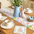 thumbnail image 5 of Spring Floral Easter Table Runner 72 Inches Long for Kitchen Dining, Pastoral Tulip Flowers Rustic Dresser Scarf Farmhouse, Dining Table Decorations for Wedding/Parties, 18 x 72 In, 5 of 8