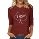 thumbnail image 4 of TaTaai St. Patrick's Day Women Fashion Printed 3/4 Sleeve Tops Casual Round Neck Loose Fit Blouses Soft Stretchy Breathable Spring Winter Daily Wear Gift, 4 of 4