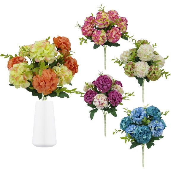 Urbanw Artificial Daisies Flowers Silk Cemetery Flower Plastic Memorial Bouquet for Hanging Window Box Home Table Centerpieces Light Pink