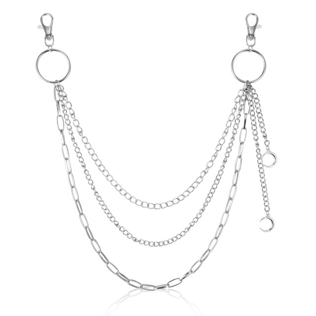 Cadenas para pantalones punk, accesorios góticos, cadenas para pantalones vaqueros, colgante de luna, cadena para pantalones