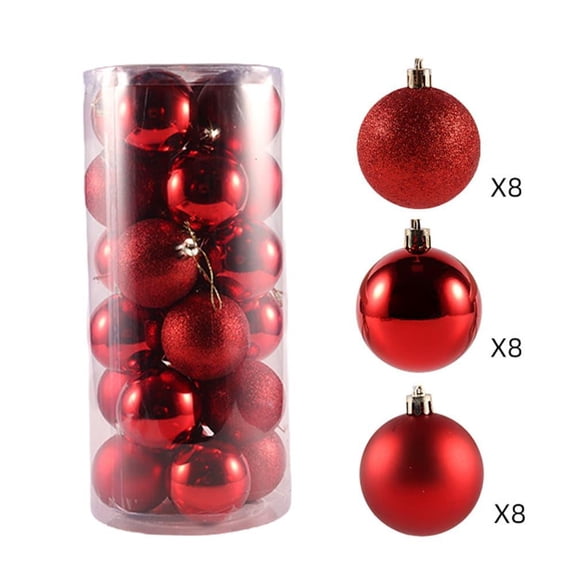 IFRINID Christmas Ball Ornaments, 24-Pack 3.15 Inch PVC Snowflake Hanging Decorations for Christmas Tree and Holiday Decor