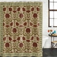 thumbnail image 2 of Boho Floral Shower Curtain, Waterproof Shower Curtains for Bathroom, Modern Geometric Ethnic Abstract Flowers Red Green Washable Fabric Bathtub Curtain Set Bath Decor with 12 Hooks Long 72"x84", 2 of 8