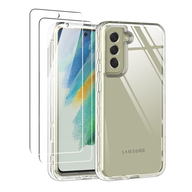 Funda transparente KIOMY para Samsung Galaxy S21 FE 5G con 2 protectores de pantalla