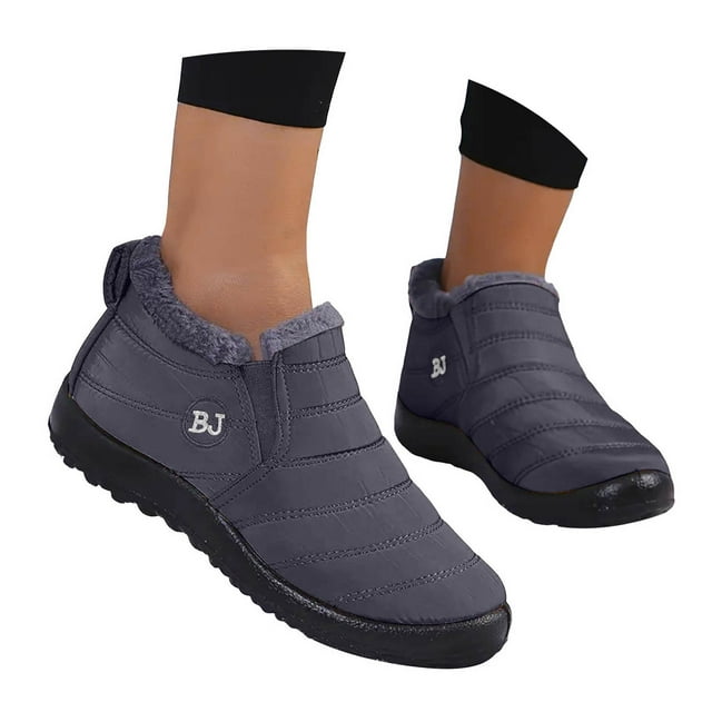 Mepaouo Bottes de Neige pour Femmes Imperméables Bottillons d'Hiver Confortables pour l'Extérieur à Enfiler Chaussures de Marche