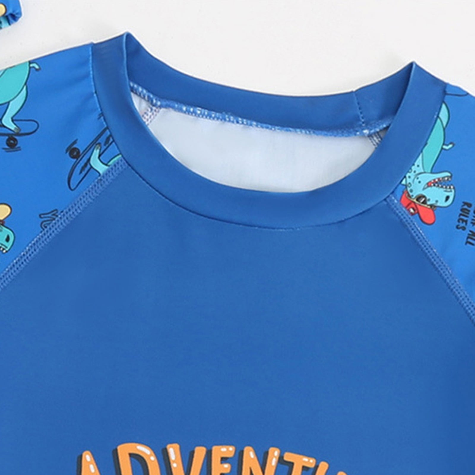 lnmuld Boys 3 Piece Skateboard Dinosaur Swimsuit Kids Rash Guard Set with Swim Cap Size:XL