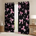 thumbnail image 2 of Erosebridal Pink Coquette Bowknot Black Out Curtains For Bow Lovers,Cute Loves Print Kids Curtains Pack of 2 (42x63 Each), 2 of 7