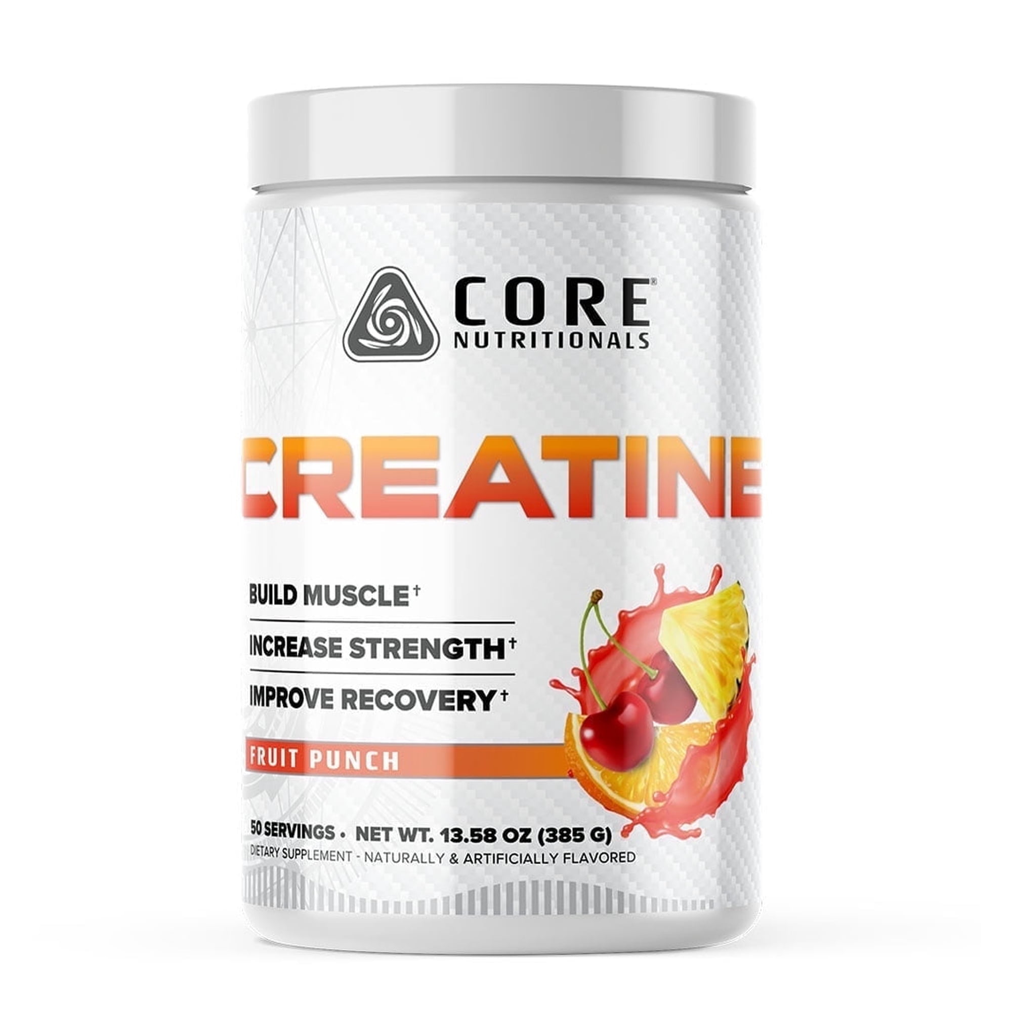 Core Nutritionals Creatine, Increases Strength and Muscle Growth, 5000 mg, 50 Servings (Fruit Punch)