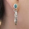 thumbnail image 2 of QQTDFG Vintage 925 Silver Turquoise Earrings Drop Dangle Stud Earrings Wedding Jewelry-#Green, 2 of 2