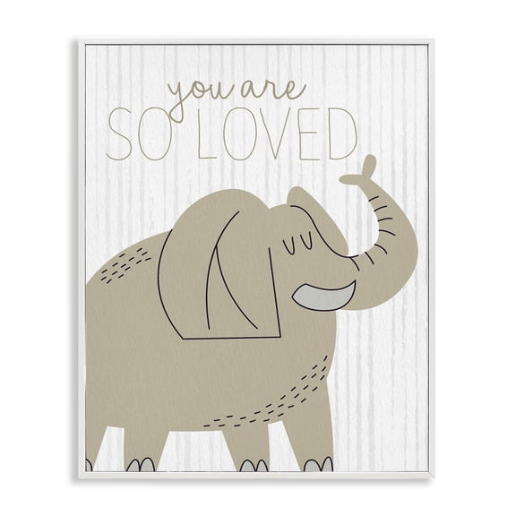 Stupell Industries Cottage You Are So Loved Elephant White Framed Giclee Art, 11 x 14, by Kim Allen