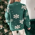 thumbnail image 6 of Womens Christmas Snowflake Knitted Sweater Long Sleeve Crew Neck Print Pullover Knitwear Oversized Pullover B Shirts for Women Sweaters Vest Womens Sweater Vest Oversized Oversized Knit Sweaters Women, 6 of 6