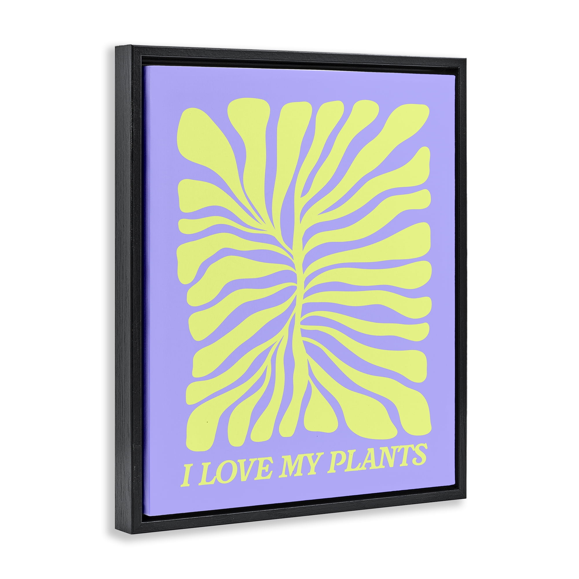 Stupell Industries Midcentury Love My Plants Plants & Flowers Painting Black Floater Framed Canvas Art Print Wall Art, 17 x 21