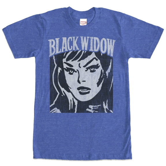 Men's Marvel Black Widow Portrait  Graphic Tee Royal Blue Heather Medium