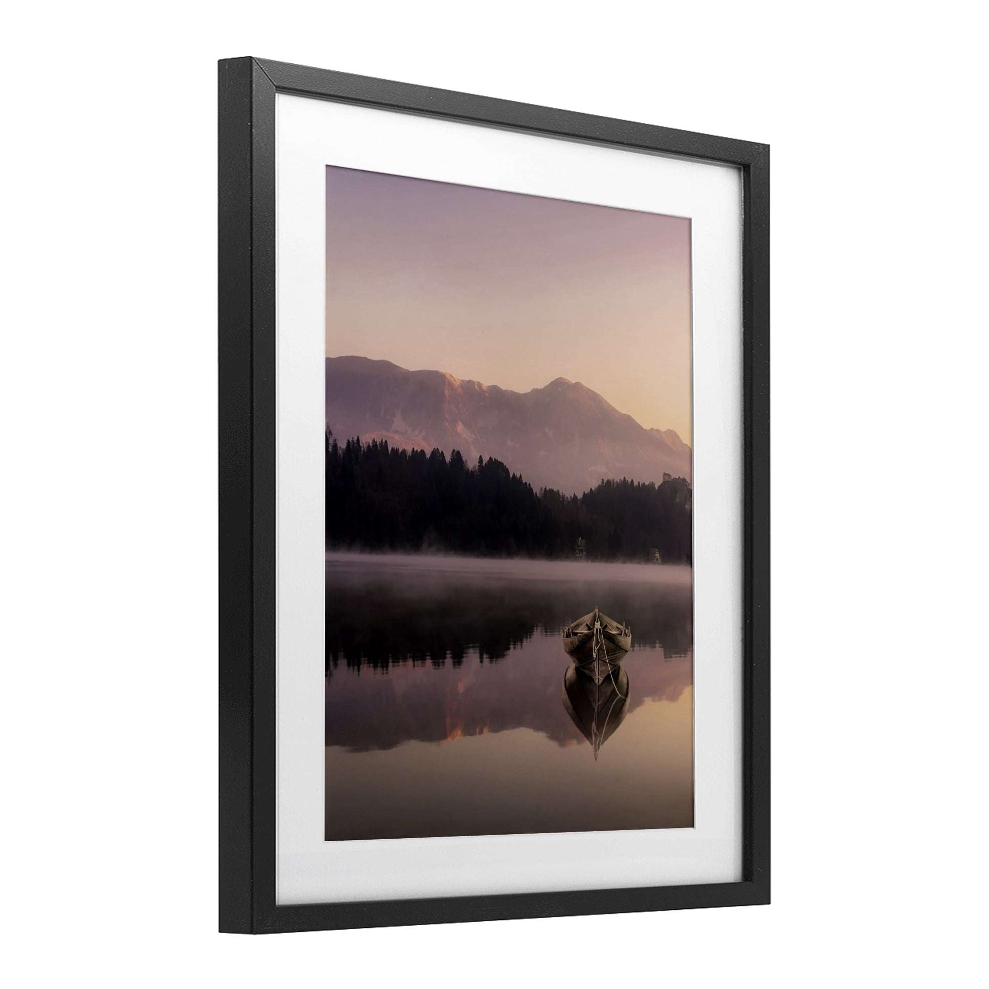 Stupell Industries Tranquil Lake Sunsets Black Framed Print Under Glass, design by Marcus Prime