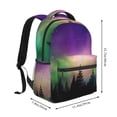thumbnail image 2 of Zufioo Northern Lights Print Casual Student Backpack, Adjustable Shoulder Straps Multi-Function Multi-Pocket Sports Bag Travel Backpack, Unisex-One Size, 2 of 5
