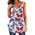 thumbnail image 2 of OAVQHLG3B 4th of July Outfits for Women American Flag T Shirt Summer Tops for Women Sleeveless Love Heart O-Neck Patriotic Shirts Printing Relaxed Tops, 2 of 4