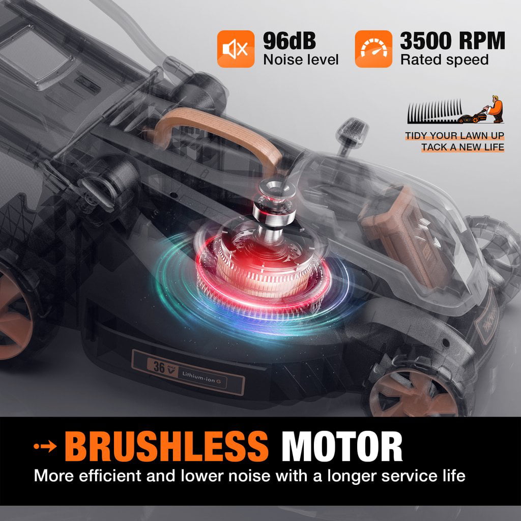 TACKLIFE 40V MAX 4.0Ah 16in Cordless Lawn Mower with Copper Brushless Motor - KDLM4040A - 1