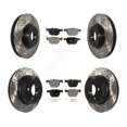 thumbnail image 1 of Transit Auto Front Rear Coated Drilled Slotted Disc Brake Rotors and Semi-Metallic Pads Kit for Car 2009 BMW X6 xDrive35i From 10 08 KDF-100327, 1 of 11