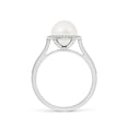 thumbnail image 2 of ANGARA Freshwater Cultured Pearl Halo Ring with Milgrain in 14K White Gold for Women | June Birthstone, Birthday, Anniversary, Jewelry Gift for Women | Pearl Ring, 2 of 5