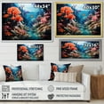 thumbnail image 5 of Designart "Exploring Coral Reefs of Cozumel I" Extra Large Animals Framed Wall Art - Coastal Blue Coastal Coral Under Water Entryway Framed Wall Art, 5 of 7