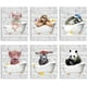 thumbnail image 1 of Impresiones de arte de pared de animales de bañera, póster de lienzo de animales bañándose, impresiones de lienzo divertidas sin marco para baño, adorable panda, cerdo, caballo, arte de pared, 1 of 7