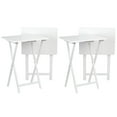 thumbnail image 1 of PJ Wood Folding TV Snack Tray Table Desk Stand, White (4-Piece Set), 1 of 10