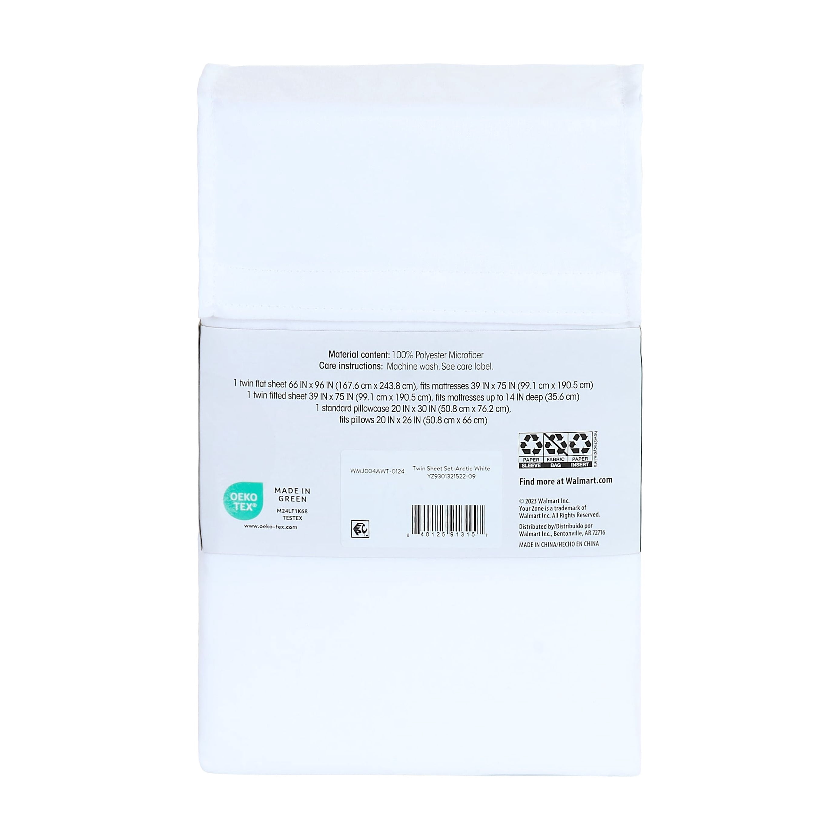 Your Zone 3-Piece Kids Microfiber Sheet Set, White, Twin