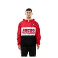 thumbnail image 4 of Men's New Era Scarlet San Francisco 49ers Ripstop Quarter-Zip Hooded Windbreaker, 4 of 5