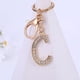 thumbnail image 1 of Llavero con 26 letras en inglés y fuente hermosa de diamantes de metal, accesorio para llaves, pequeños regalos colgantes, 1 of 6