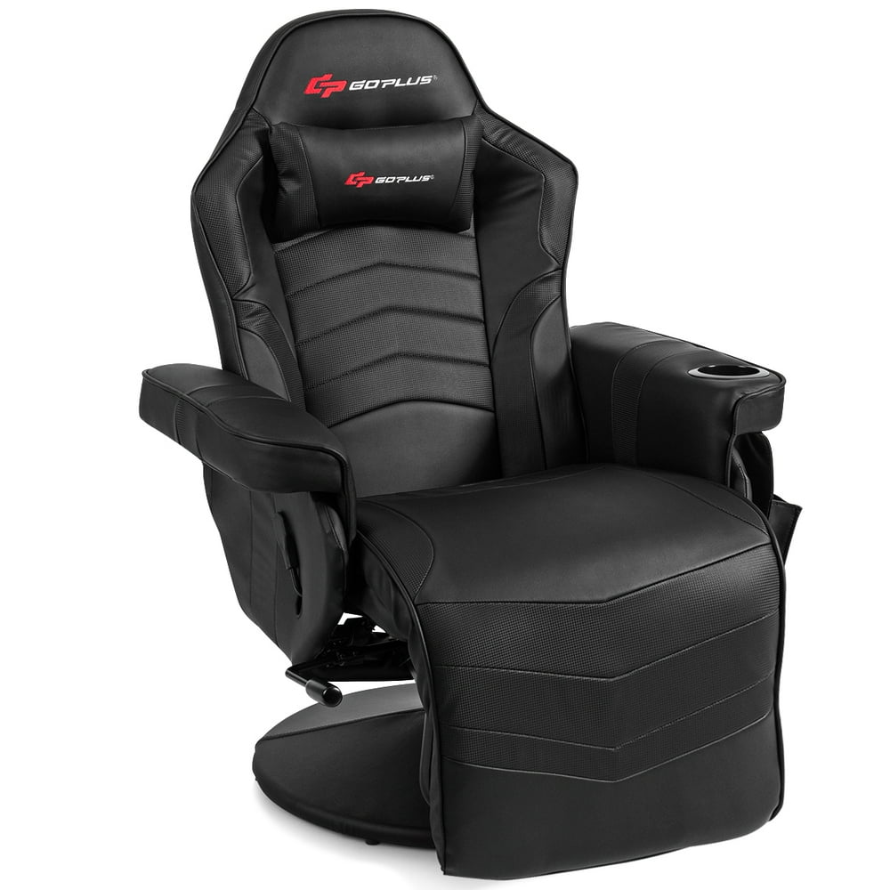 Goplus Massage Gaming Recliner Reclining Racing Chair Swivel