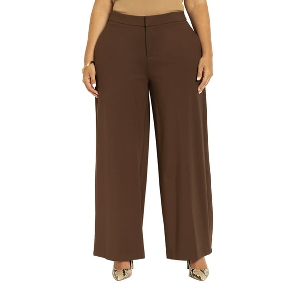 ELOQUII Women's Plus Size The Ultimate Stretch Wide Leg Pant
