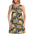 thumbnail image 1 of Fotbe Excavator At Work Vestido de Verano sin Mangas para Mujer – Vestido Midi Línea A, Estilo Camiseta Floral, Vestido Playero Casual y Fluido, 1 of 7
