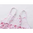thumbnail image 4 of Serdomi Girls Adjustable Double Strap Swimsuit for Toddler Pink Watercolor Flower Print Bathing Suit Size 5/6, 4 of 7