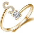thumbnail image 1 of GHSDFBB Initial Letter Ring for Women Girls Gold Stackable Alphabet Rings with Initial Adjustable Crystal Inlaid Initial Rings Bridesmaid Gift, 1 of 6