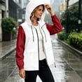 thumbnail image 5 of SuTry Women's Jacket, Color Block Long Sleeve Windbreaker, Waterproof Hooded Zip Up Outdoor Coat with Pockets, Travel Hiking Essential Layer, 5 of 7