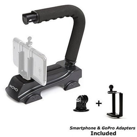 Movo Photo VH900-SP Heavy Duty Super Sturdy Action Stabilizing Video Handle Grip for the GoPro HERO, HERO2, HERO3, HERO4 and Apple iPhone 4, 4S, 5, 5S, 6, 6S, Samsung Galaxy S3, S4, S5, S6 Smartphones