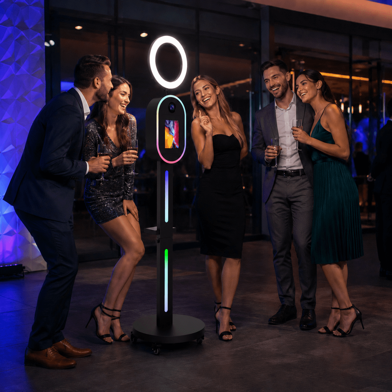 RDYMONKEY Party Photo Booth for iPad 10.2" 10.9" 11" 12.9" and Camera,App Control RGB Fill Light,for Parties,Studio Lighting Equipment,Rental Business &Party Event Supplies