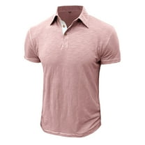 UVEASISHA Mens Solid Color Polos Big and Tall,Men Golf Polos Shirts Short Sleeve Quick Dry Moisture Wicking 4-Way Stretch Summer Athletic Polos Shirts,Pink XL