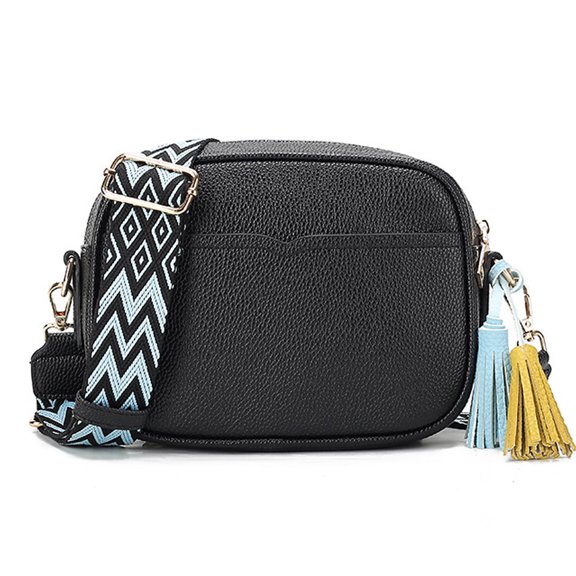 Crossbody Bags for Women,Stylish Wide Strap Shoulder Bag,Daily Use Purses and Handbags - black