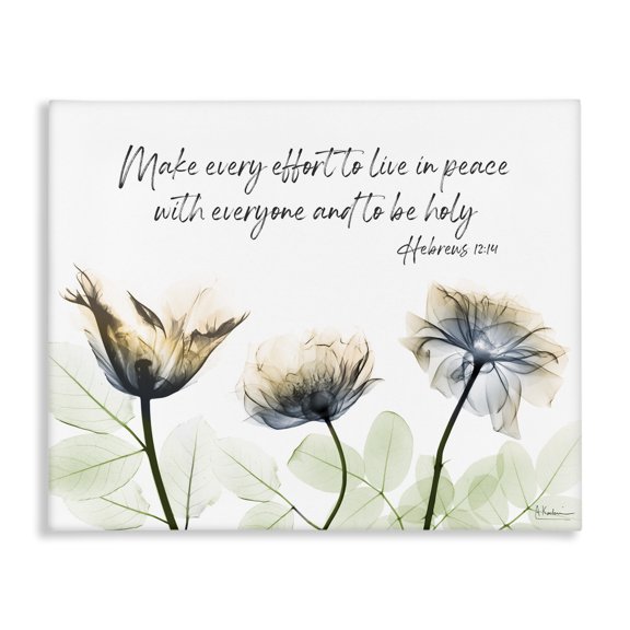Stupell Industries Victorian Live In Peace Floral Canvas Art, 20 x 16, by Albert Koetsier