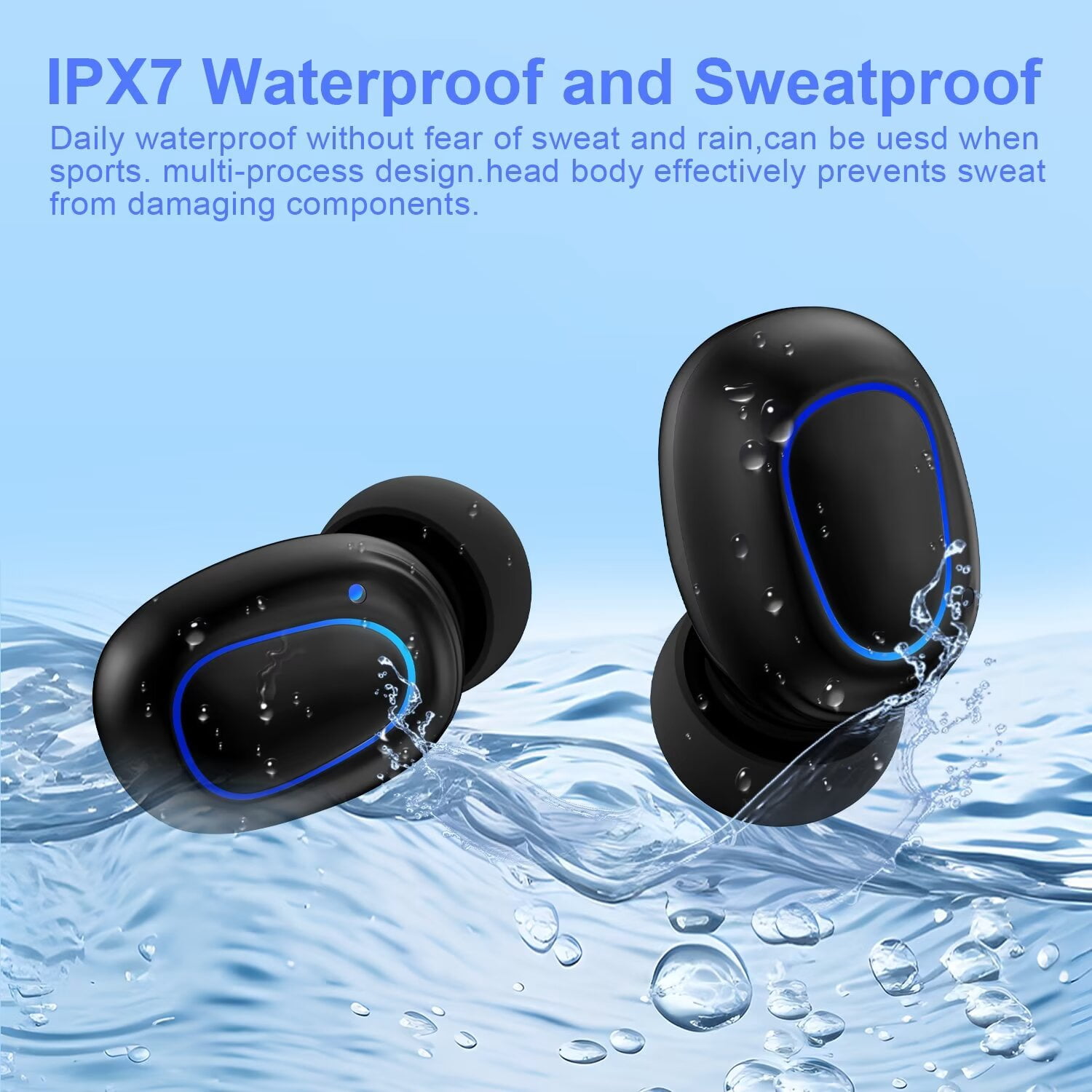 Wireless Earbuds for iPhone,Android,AILKIN Bluetooth 5.2 Headphones 3500mAh 120hrs Playtime Waterproof IPX7 Headset Earphones In-Ear Stereo Noise Cancelling True Wireless Earbuds with Charging Case
