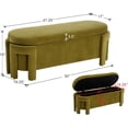 thumbnail image 2 of Modern Velvet Ottoman with Storage Entryway  for Living Room  Upholstered End of Bed  with Safty Hinge for Bedroom/Living Room/Lounge/Corner, Olive, 2 of 9