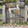 thumbnail image 6 of Hiziwimi Outdoor Wall Decor Metal Vintage flower Fence Decoration, 30cm/11.8" Welcome Sign Door Front Decoration to The Garden / Store / Home Front Feature Decoration (Yellow-Bee), 6 of 7