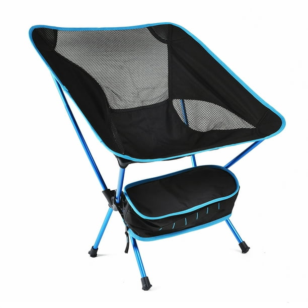 Unatoiry Foldable Chair Heavy Duty Portable Seat Breathable Mesh Fishing  Camping Barbecue Chairs Equipment Outdoor Climbing Sky Blue 